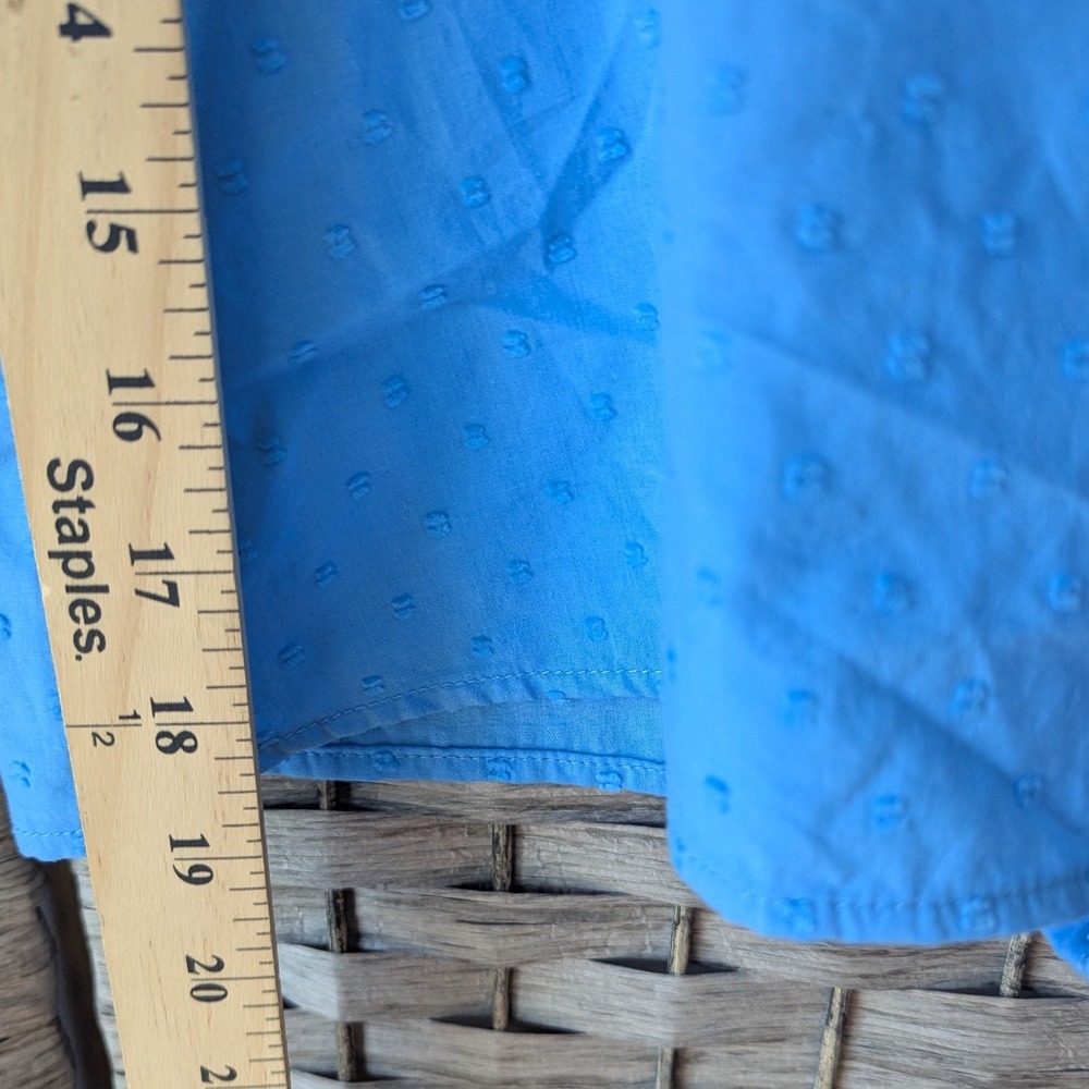 Dainty Cotton Cami Top Cornflower Blue Swiss Dot Ruffle Tie Fly Away Front Sz S - Picture 4 of 7